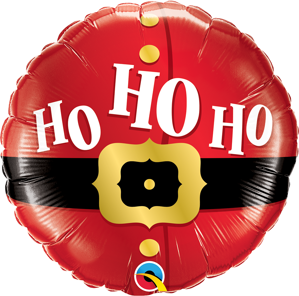 Round Ho Ho Ho Santa's Belt Foil Balloon 18"