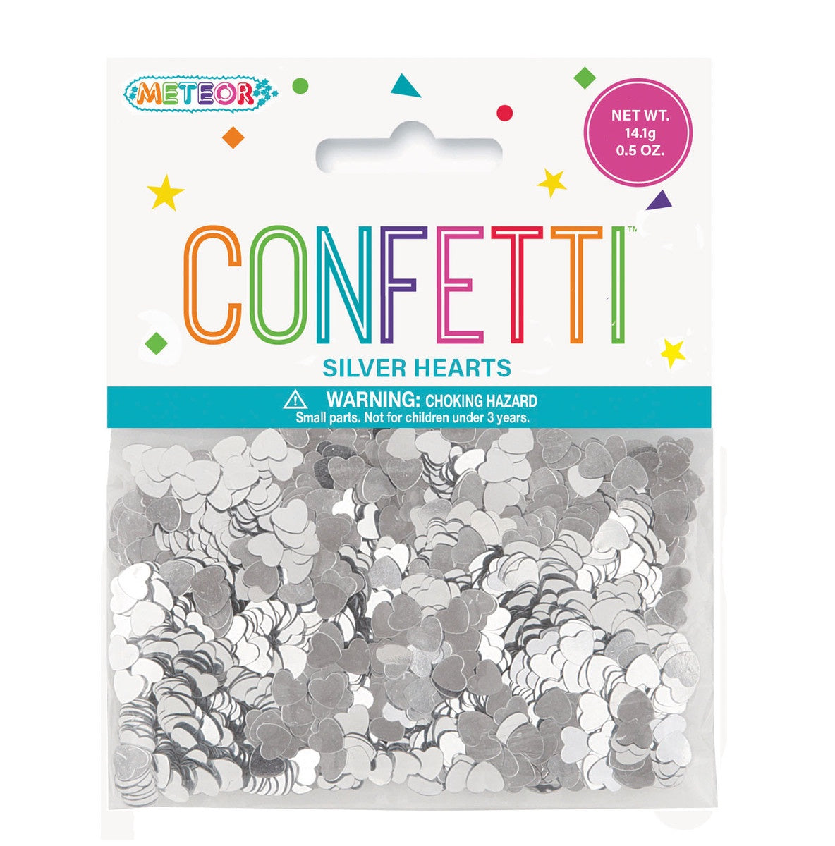 Silver Hearts Confetti 14.1g (0.5oz)