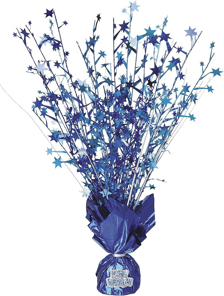 Glitz Blue Foil Balloon Weight And Sticker Sheet