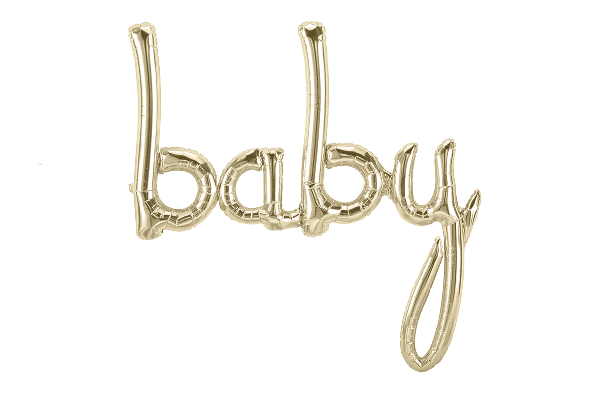 Foil Script "baby" White Gold