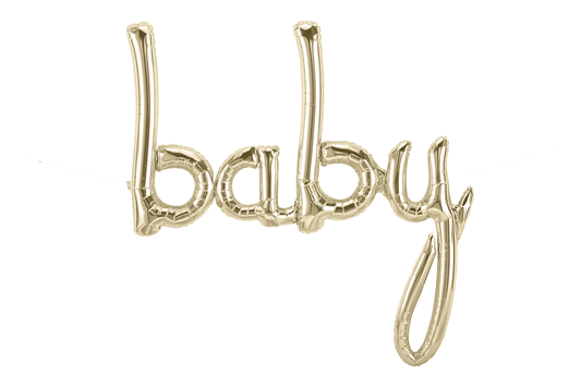 Foil Script "baby" White Gold
