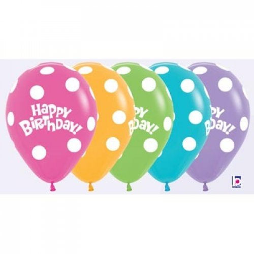 Polka Dot Bday Fash Sempertex 30cm Bag50