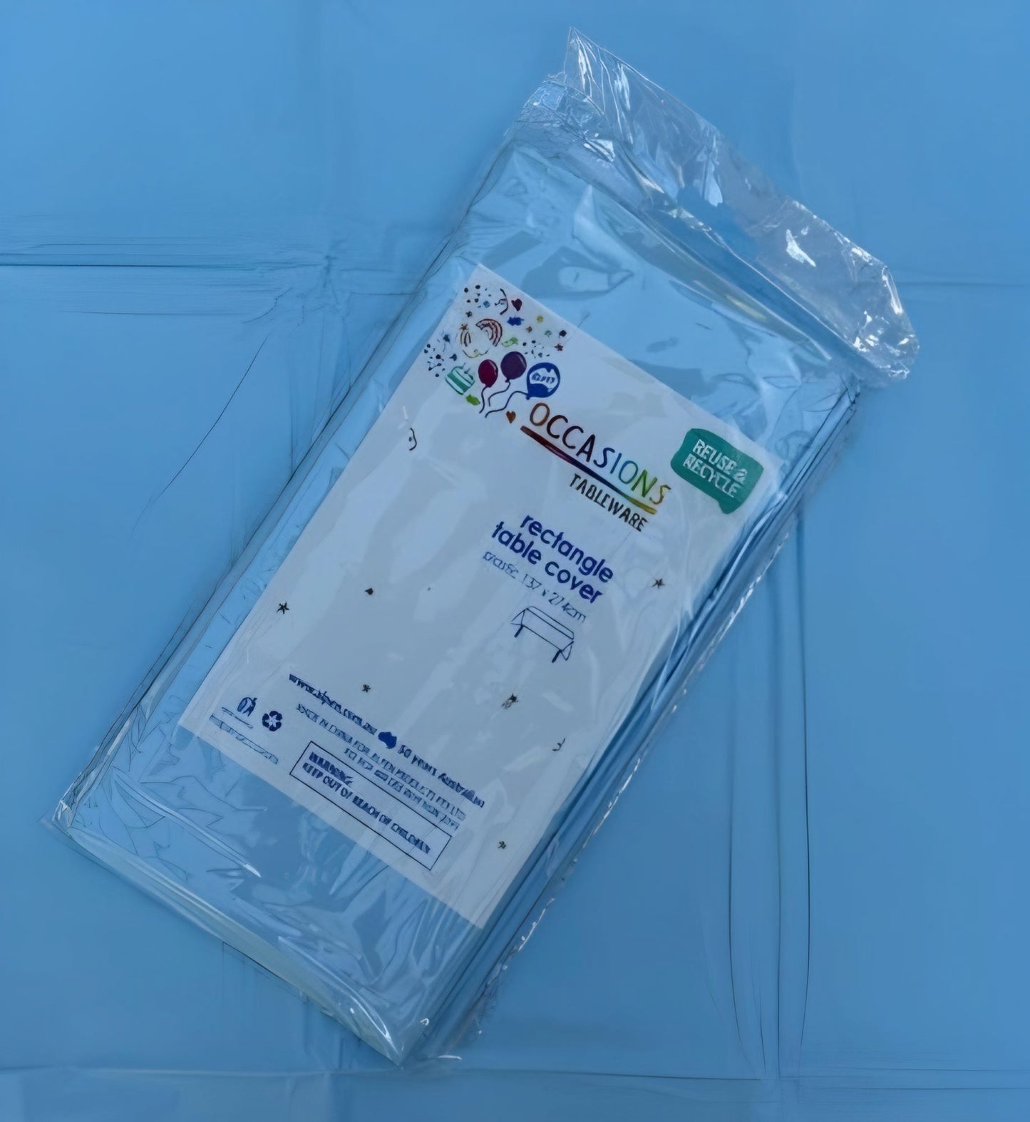 Table Cover Rectangle Light Blue 137x274cm