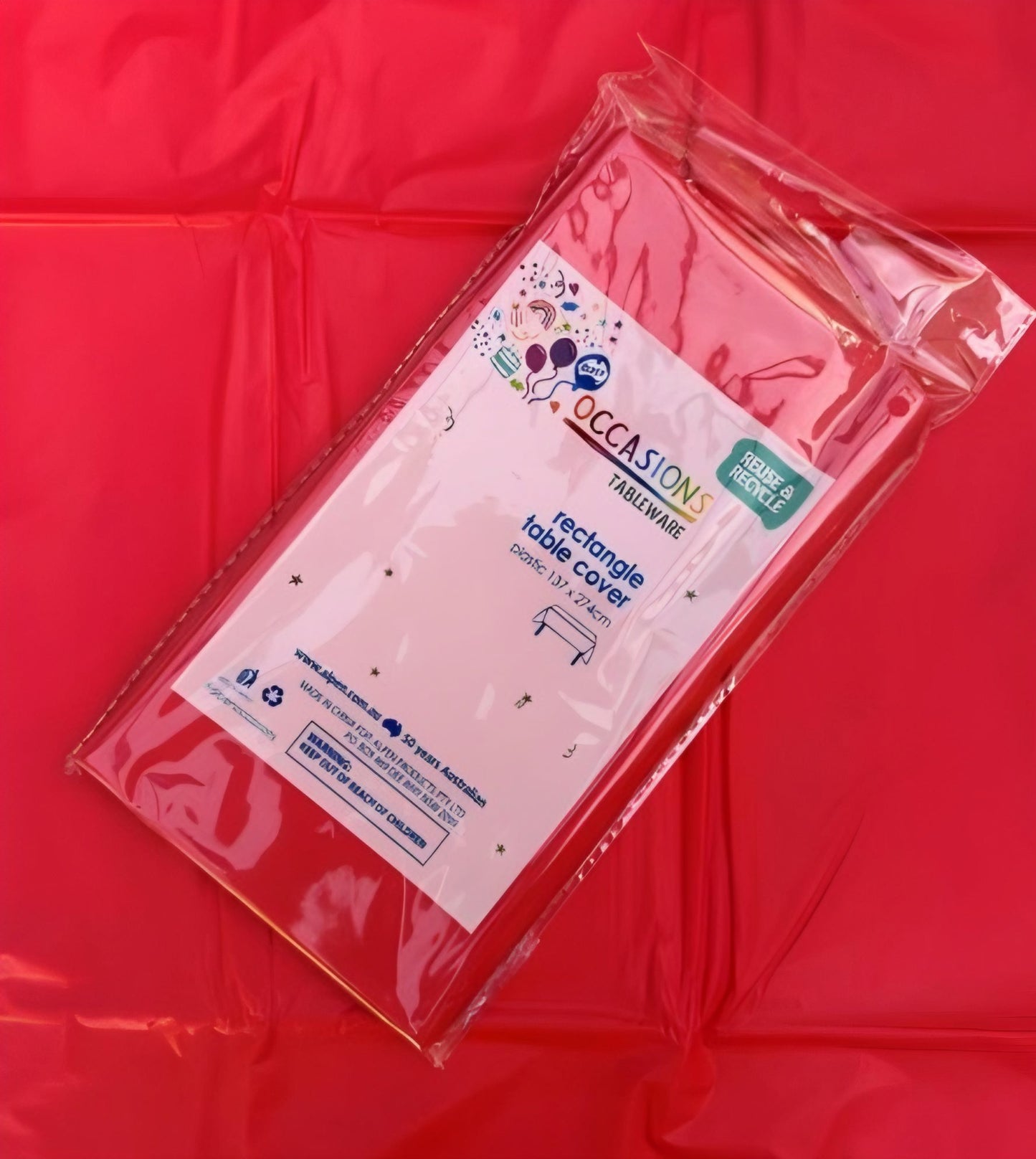 Table Cover Rectangle Red 137x274cm