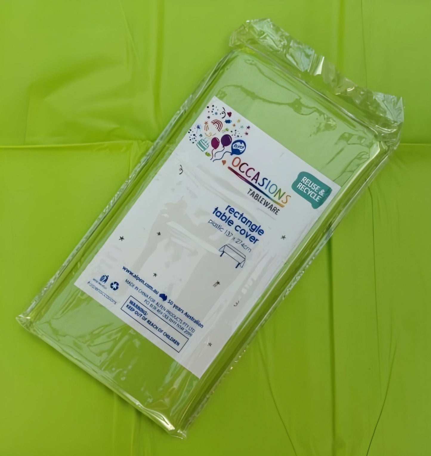 Table Cover Rectangle Lime Green 137x274cm