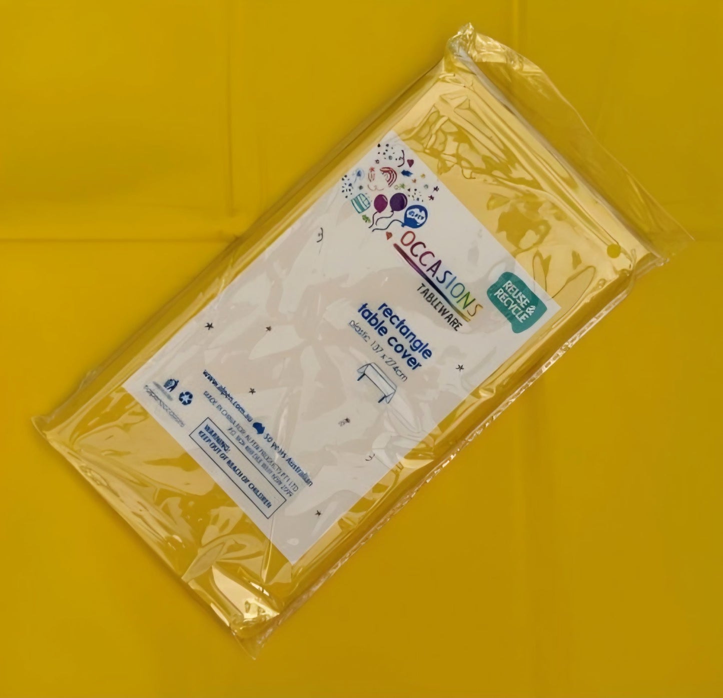 Table Cover Rectangle Yellow 137x274cm