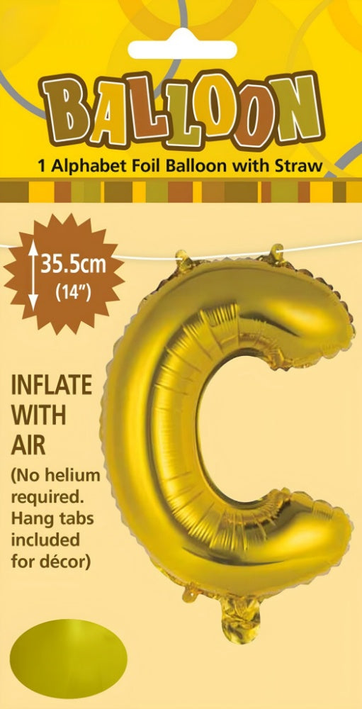 Alphabet Foil Balloon 35cm (14inch) Gold C