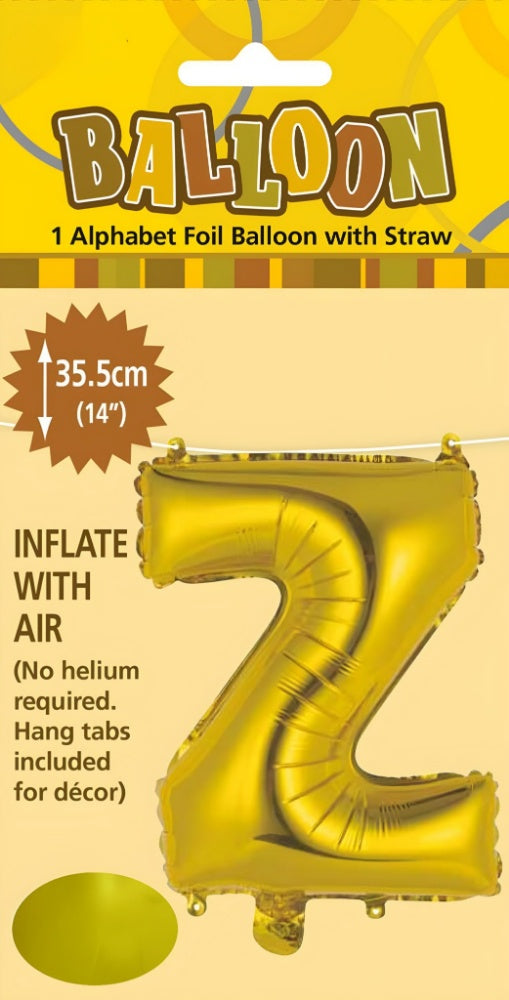 Alphabet Foil Balloon 35cm (14inch) Gold Z