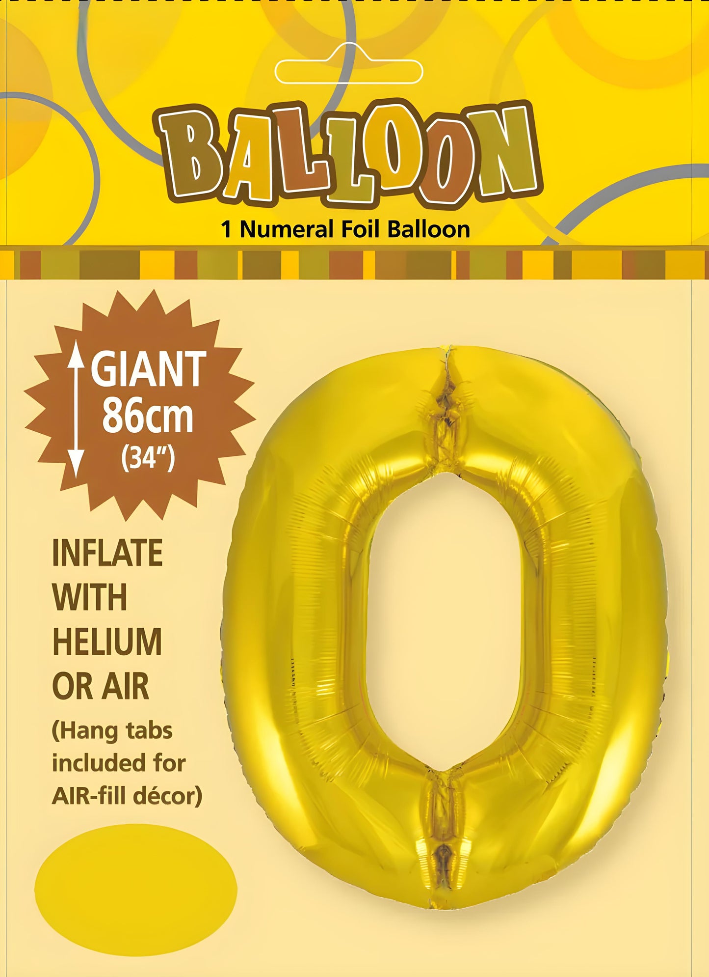 NUMERAL FOIL 34" PKG- GOLD 0