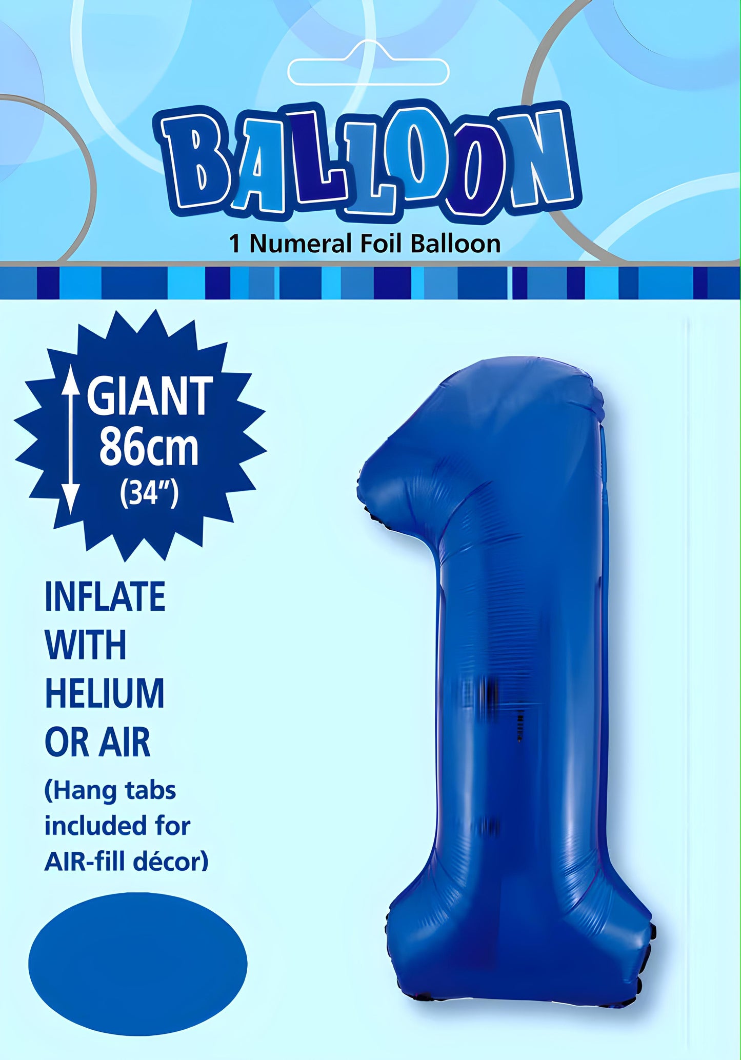 Large Foil Number Balloon 34"(86cm) Royal Blue 1
