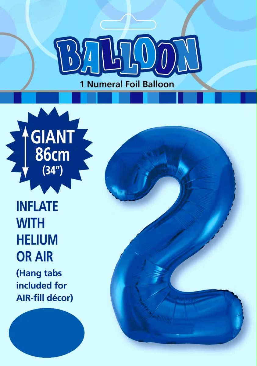 Large Foil Number Balloon 34"(86cm) Royal Blue 2