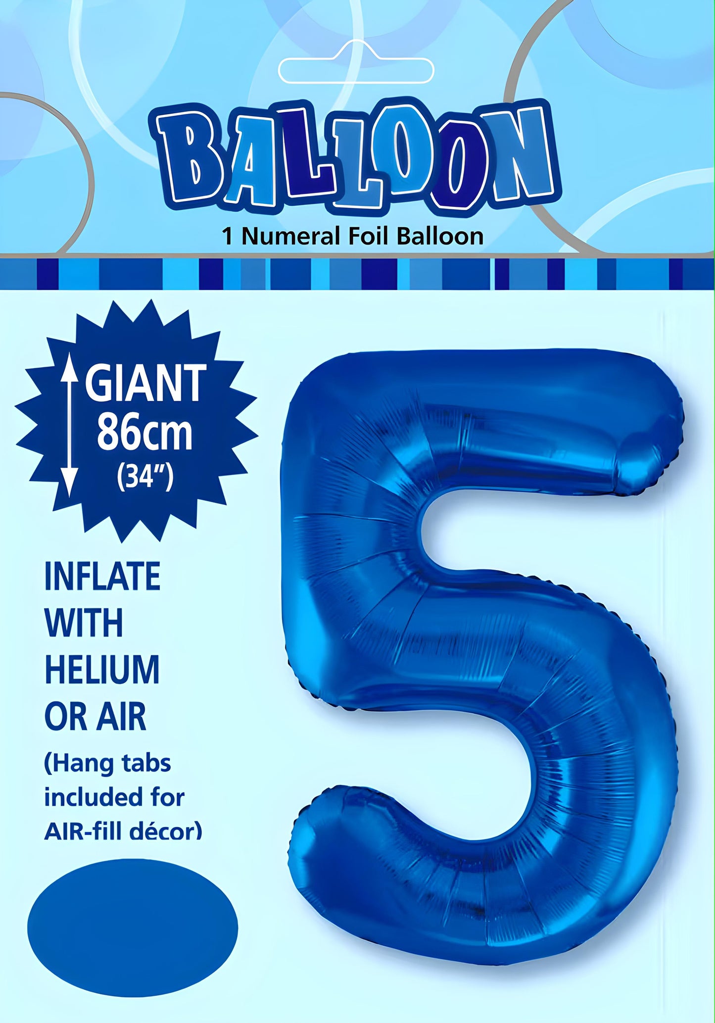 Large Foil Number Balloon 34"(86cm) Royal Blue 5
