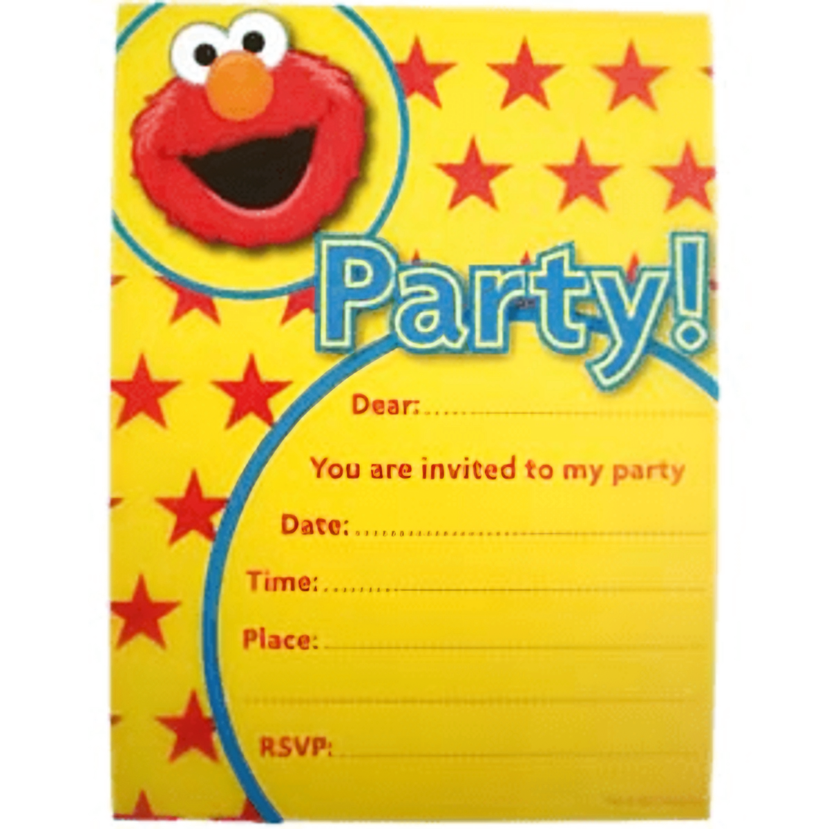Sesame Street Party Invitations Pack of 6 Kids Birthday Invites