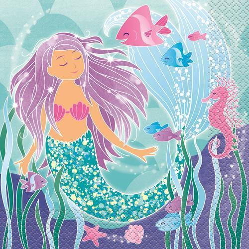 Mermaid Lunch Napkins Pack Of 16