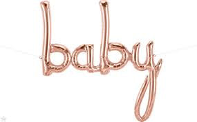 Script Baby Rose Gold Foil Balloon 46"