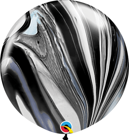 30" Black & White Superagate Pack Of 2