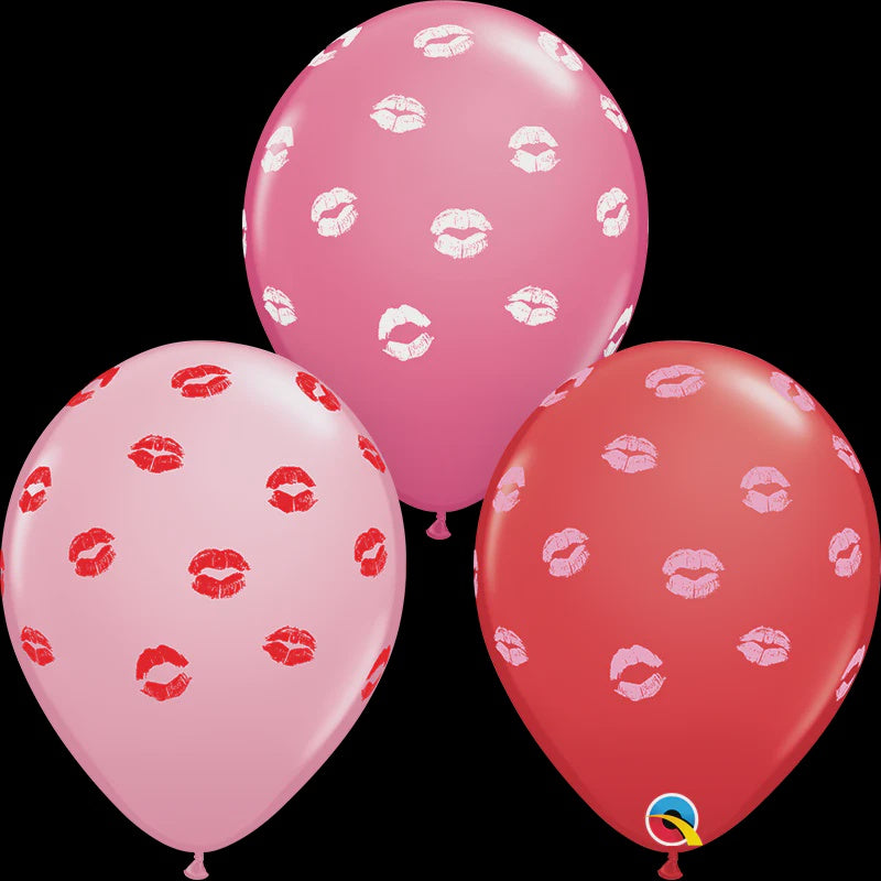 11" PRINT ASSORTED KISSEY LIPS LATEX BALLOONS PACK OF 50