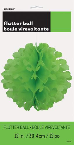 Tissue Paper Flutter Ball Decoration Lime Green 30cm