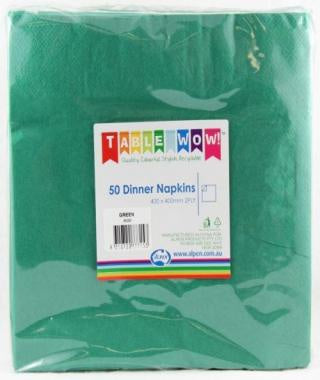 Dinner Napkins Green Pack Of 50
