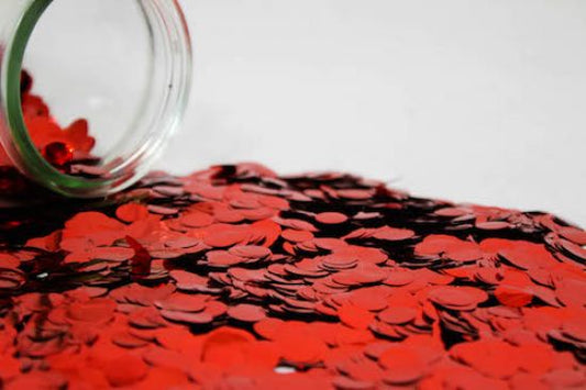 Metallic Small Confetti 1cm Red 250g