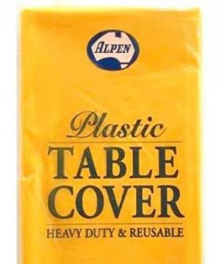 Round Plastic Tablecover Yellow