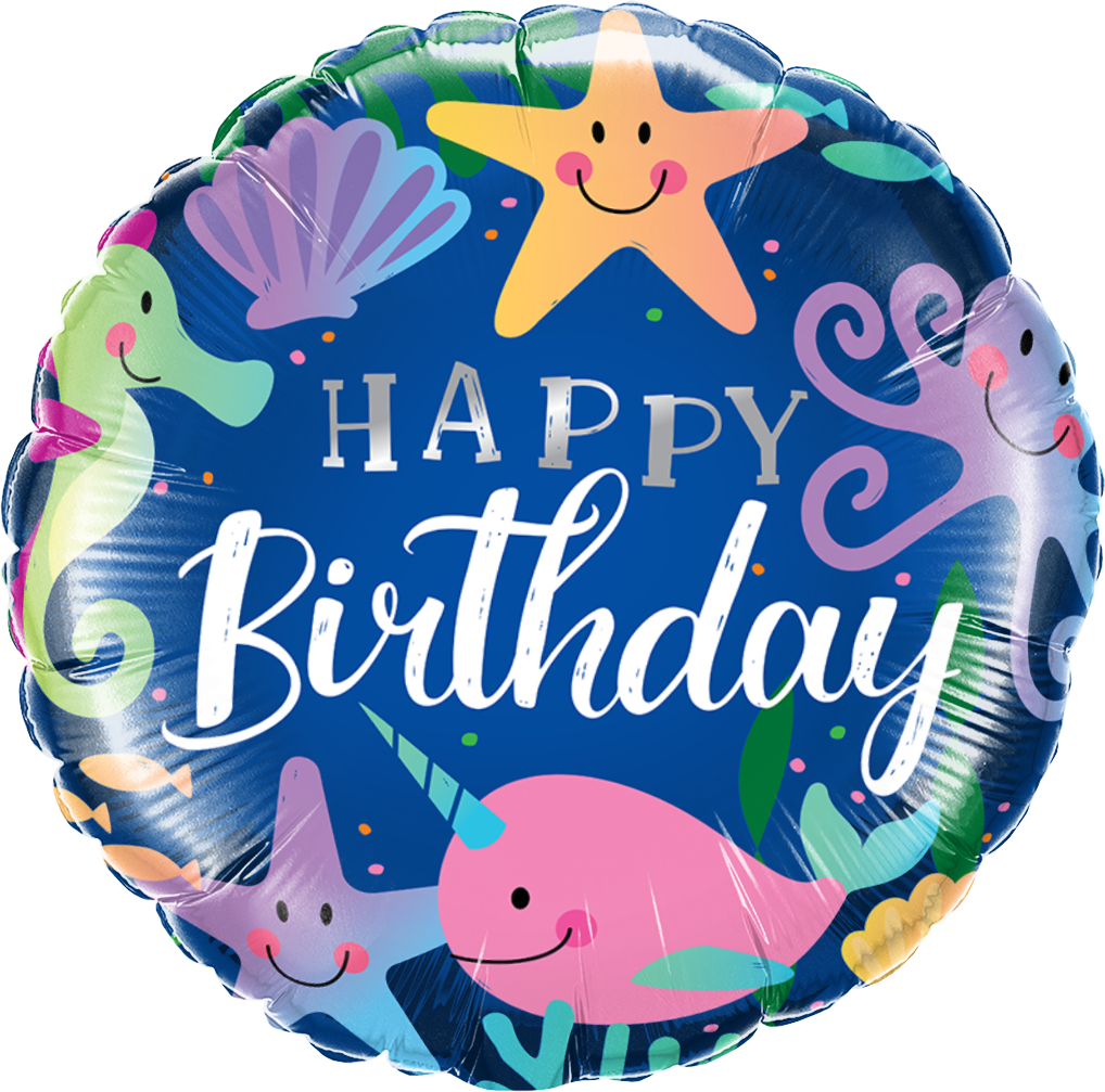 Birthday Fun Under The Sea Foil Balloon 18"