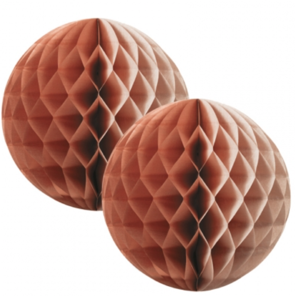 METALLIC ROSE GOLD HONEYCOMB BALL 15CM