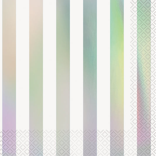 Iridescent Foil Stripes Lunch Napkins