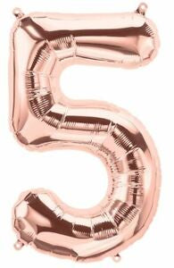 FOIL BALLOON 16" NUMBER ROSE GOLD #5