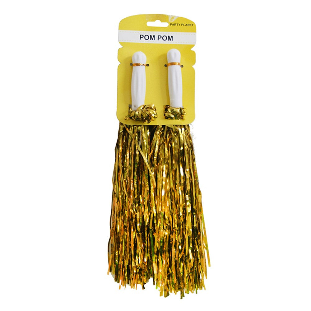 2PK METALLIC POM POM-GOLD
