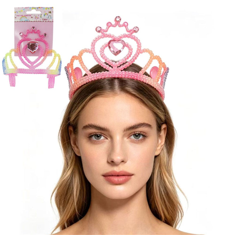 Rainbow Tiara Party Crown Hair Accessory