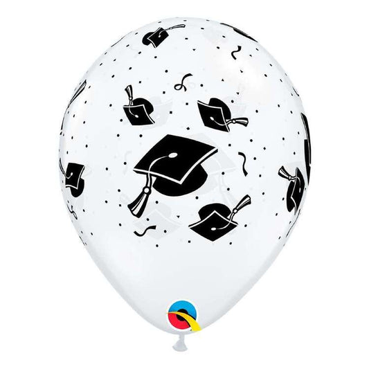 11inch Printed Diamond Clear Graduation Hats Latex Balloons Pack Of 50