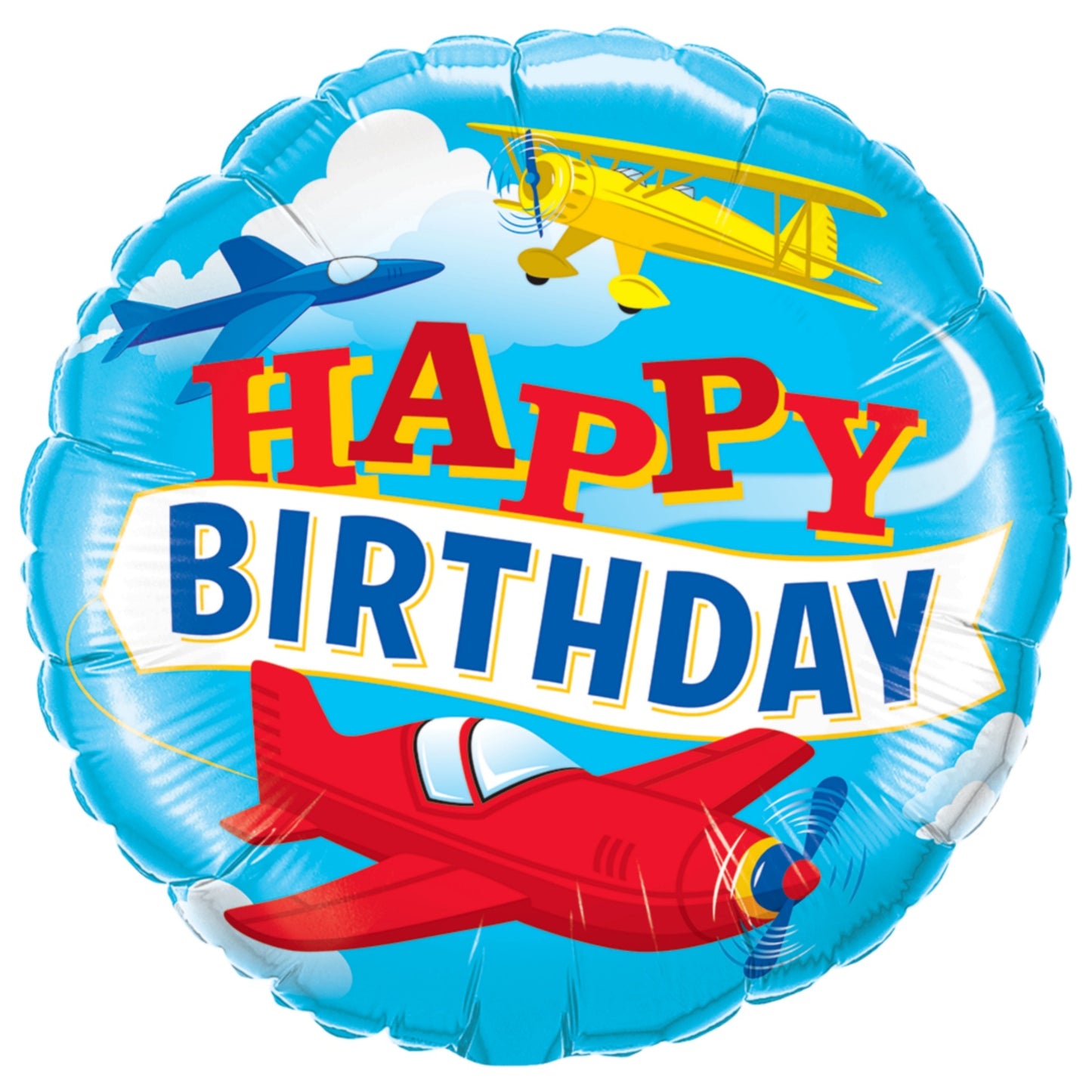 Birthday Airplane Foil Balloon 18"