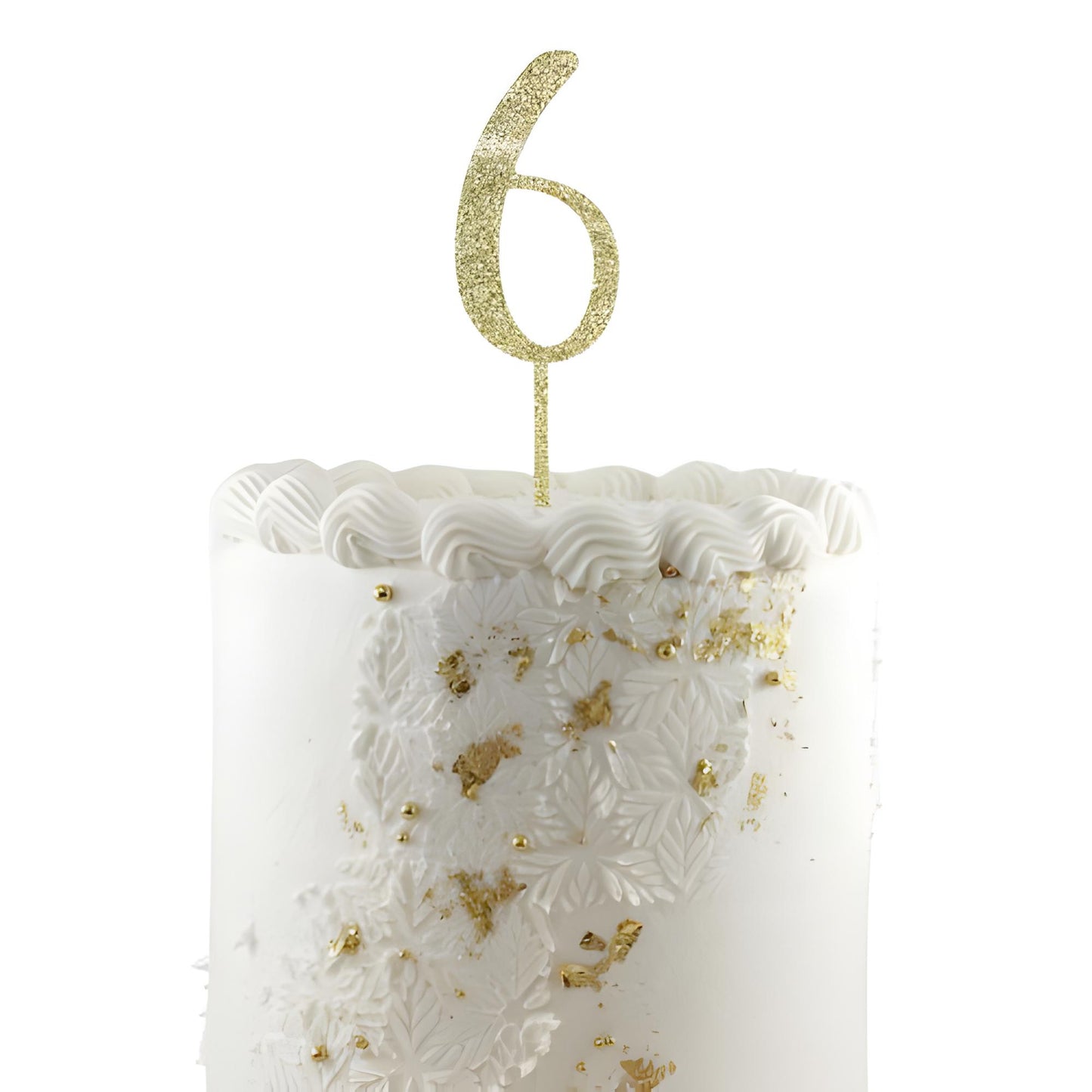 Cake Topper Acrylic Glitter 2.5mm Gold #6 P1