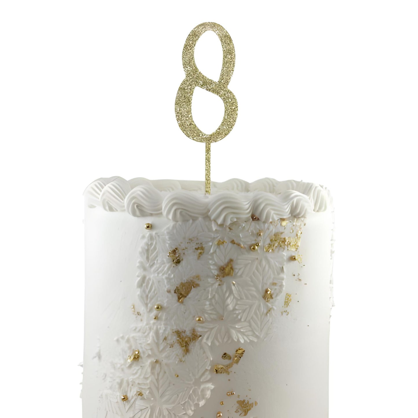 Cake Topper Acrylic Glitter 2.5mm Gold #8 P1
