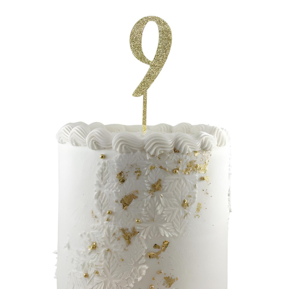 Cake Topper Acrylic Glitter 2.5mm Gold #9 P1
