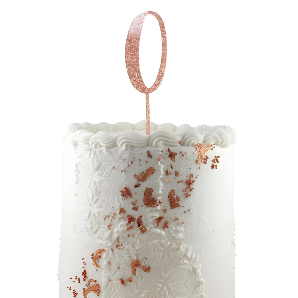 Cake Topper Acrylic Glitter 2.5mm Rose Gold #0 P1