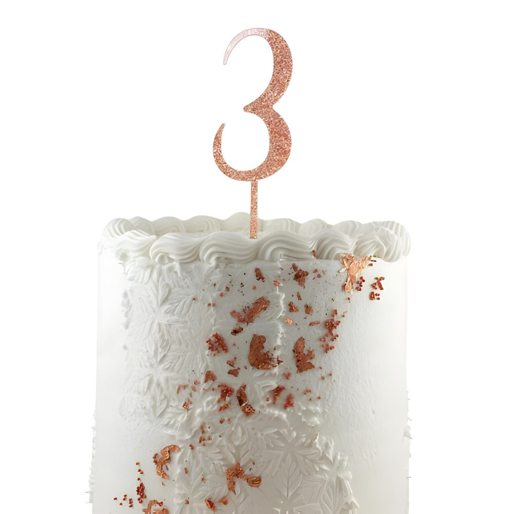 Cake Topper Acrylic Glitter 2.5mm Rose Gold #3 P1