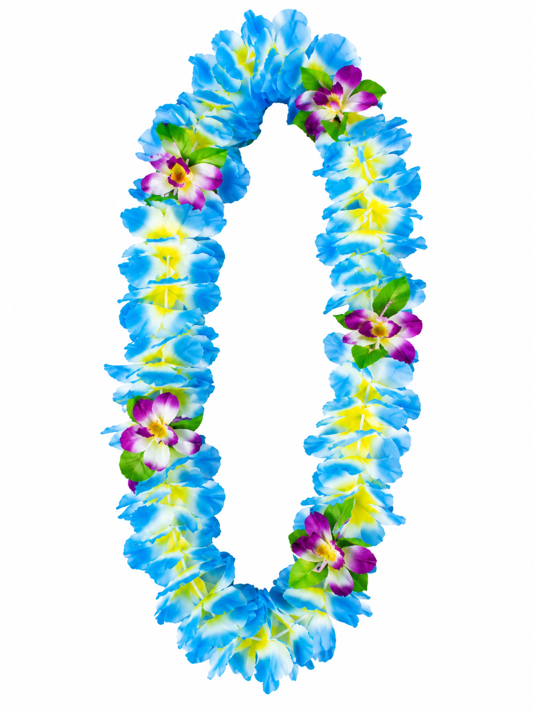 Luau Fancy Orchid Lei Blue/yel