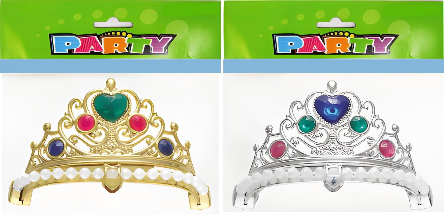 Each Jewelled Tiara Gold And Silver Assorated Pack Of 1