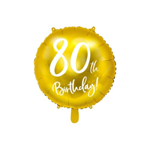 Gold Cursive 80th Birthday Foil Balloon 18" (45cm)