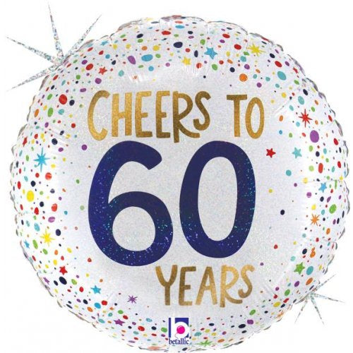 Cheers To 60 Years Holographic 18'' Foil Balloon