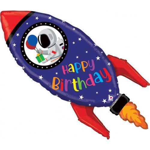 Foil Supershape Balloon 40inch Birthday Rocket