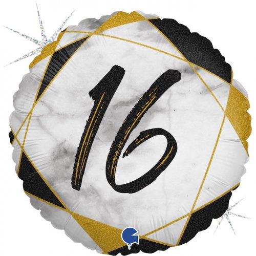 #16 Marble Black 18inch Round