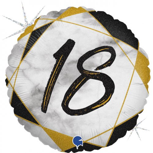 #18 Marble Black 18inch Round P1