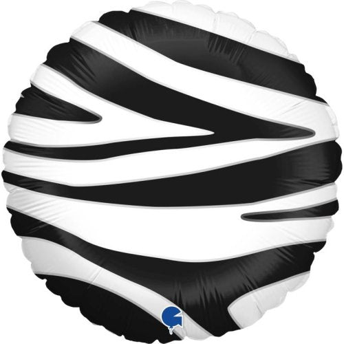 Zebra Striped Round Foil Balloon 18" (45cm)