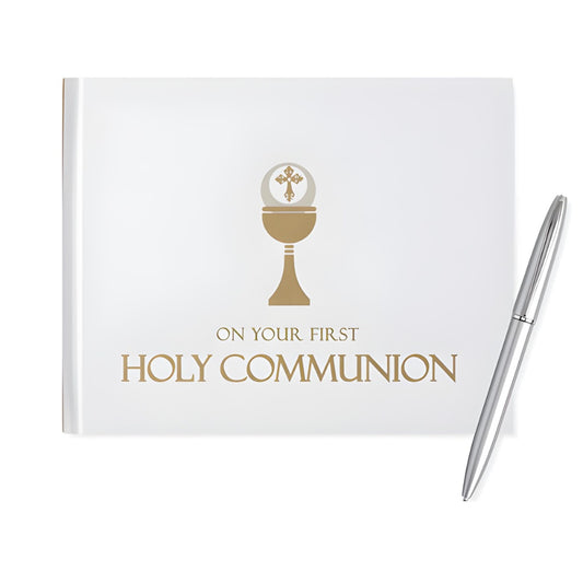 Holy Communion Guest Book With Gold Foiling