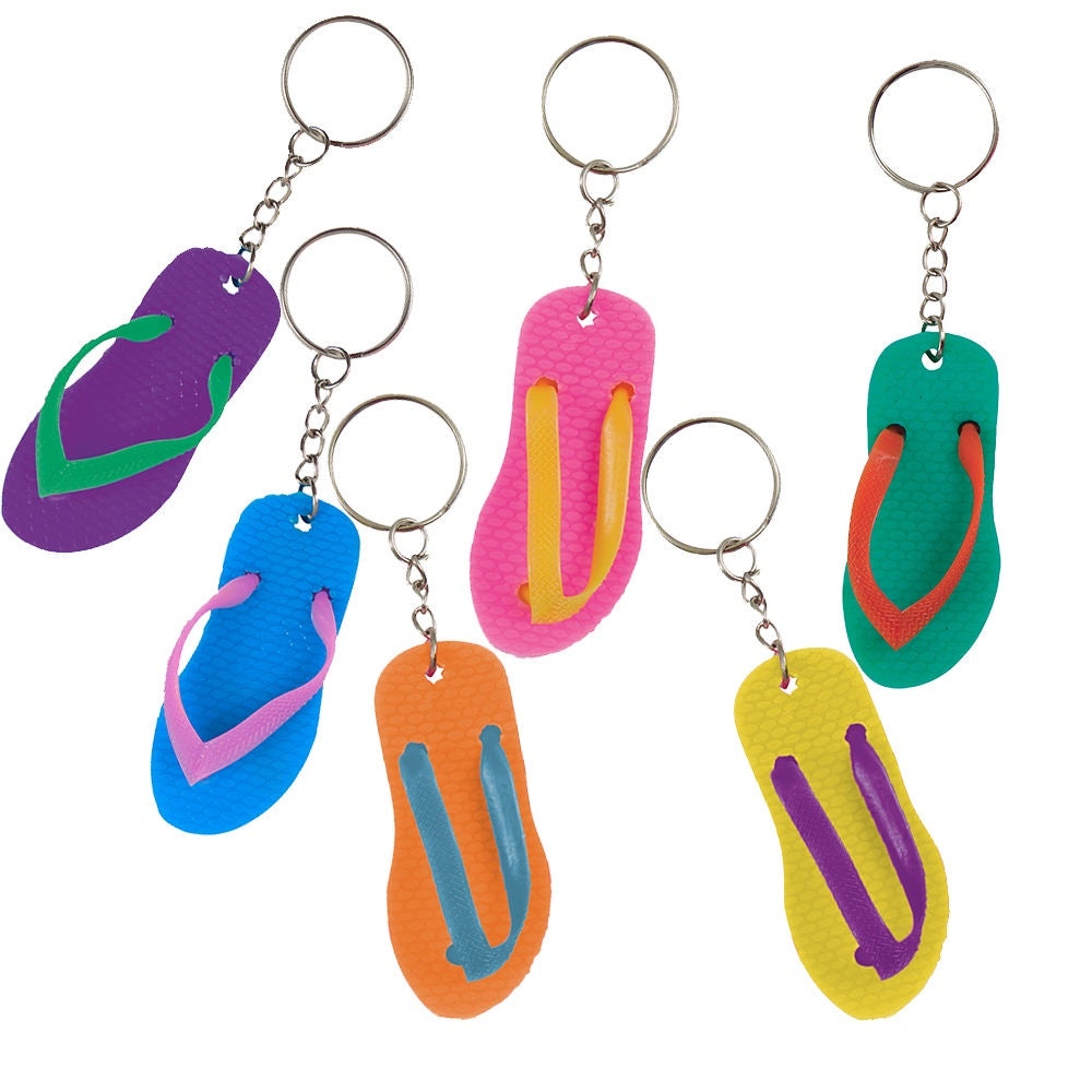 FLIP FLOP KEYCHAINS PACK OF 6