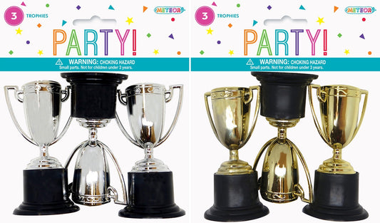 Gold Or Silver Trophies Pack Of 3