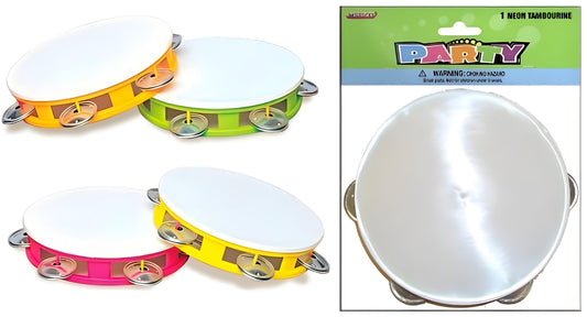 Neon Tambourine Pack Of 1